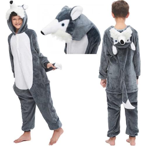 Children Christmas Cosplay Costume Kids Winter Pajama Unicorn Anime Hooded Sleepwear Flannel Warm kigurumi