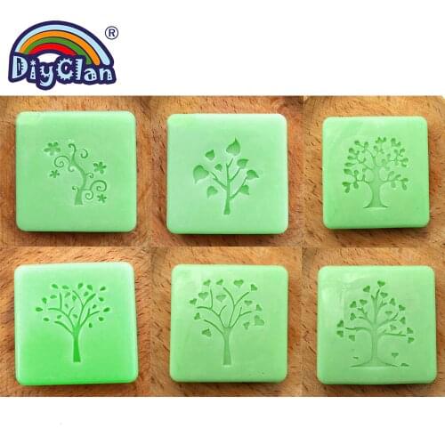 Heart Tree Design Handmade white Resin Soap Stamp Stamping Soap Mold Craft Drop soap chapter