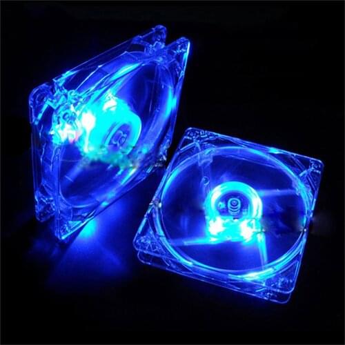 For PC Computer Fan Quad 4 LED Light 120mm PC Computer Case Cooling Fan Connector CPU Cooler Fan three colors optional