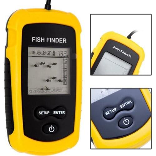 Depth Fish Finder with 100M Wireless Sonar Sensor Echo Sounder LCD Fishfinder for Lake Sea Fish Saltwater Smart Portable Finder