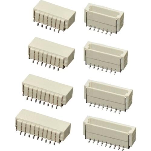 50PCS/LOT SH 1.0 mm Spacing Connector 2P/3P/4P/5P/6P/7P/8P/9P/10P Horizontal SMD Connector 1.0mm pitch patch plug