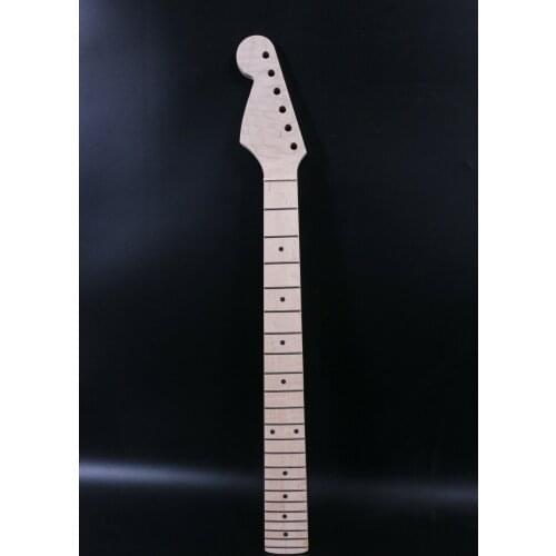 Tiger Flame Maple guitar neck 22fret 25.5 inch Unfinished dot inlay Left Hand