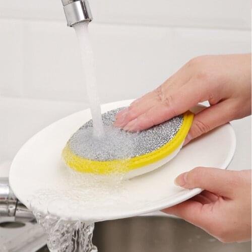 Dishwashing sponge kitchen non-stick oil brush pot artifact household dish cloth double-sided cleaning cotton magic wipe