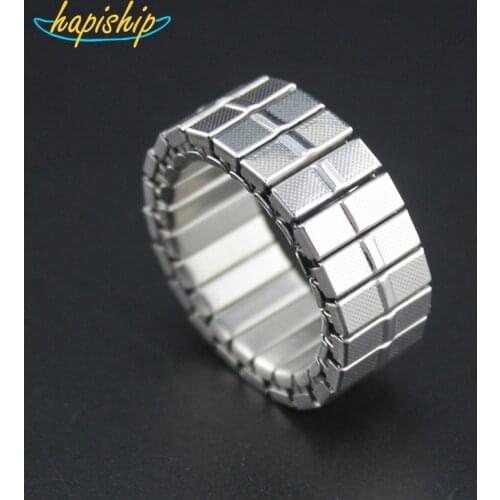Hapiship 2018 Men/Womens Jewelry Stainless Steel 9mm Width Elastic Ring Size 7.5 For Best Friend Wife Birthday Gift RS10