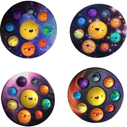 New Planet Simple Dimple Spinner Push Bubble Fidget Toys Anti Stress Toy Sensory Toy Stress Relief Toys for Kids and Adults