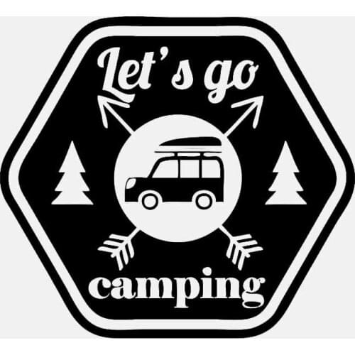 Interesting Lets Go Camping Car Sticker PVC Motorcycle Waterproof Car Body 15cm X 13cm