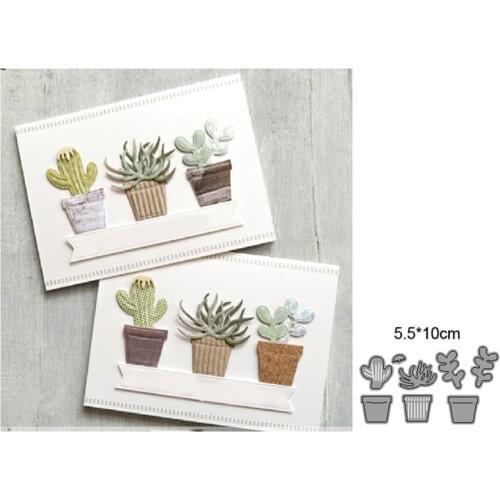 Potted Plants Metal Cutting Dies Cut Die Mold Scrapbooking dies Decoration Paper Craft Embossing Dies New for 2021 Stencils dies