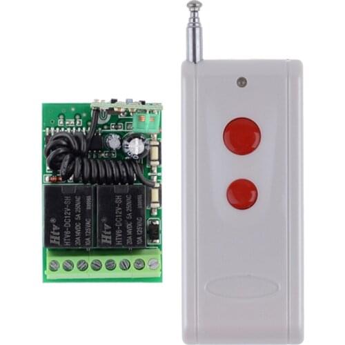 DC 12V 2CH Mini Relay Remote Control Switch Learning Code ASK Wireless Switch NO COM NC Contact RF RX TX 315/433Mhz