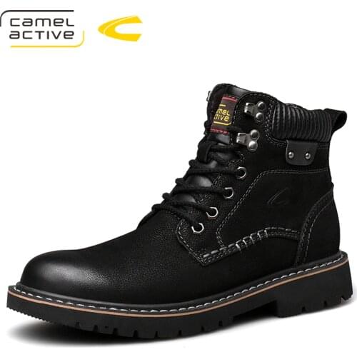 Camel Active New Ankle Short Mens Boots Warm Boots Men Fashion Wild Retro Tooling Genuine Leather Boot Non-slip Boots
