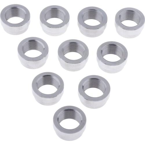 O2 Oxygen Sensor 10pcs/set Weld on Stepped Nut Bung Extension Kits M18x1.5