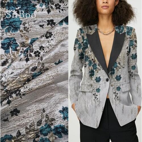 Clearance French style luxurious metallic brocade position fabric 120*140cm for women dress coat tela de brocado en tissu sp5729