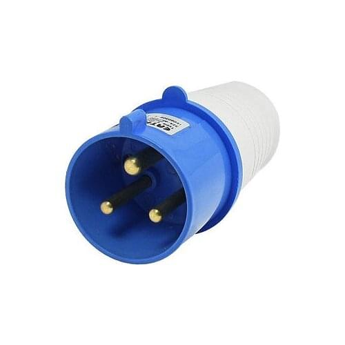 Blue White Splash Proof IP44 2P + E IEC60309 Industrial Plug AC 220-250V 32A
