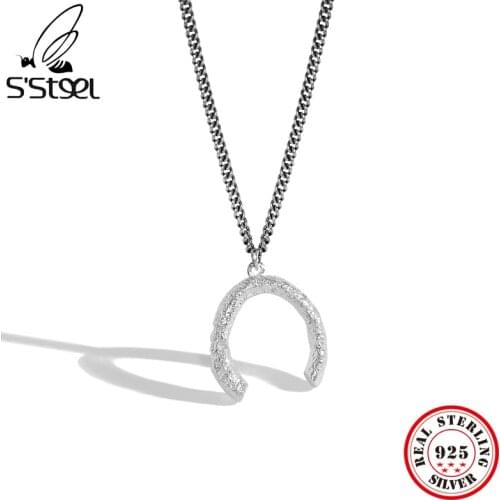 SSTEEL 925 Sterling Silver Pendants Necklaces Gift For Women Statement Vintage Personalized Pendant Necklace Fine Jewelry