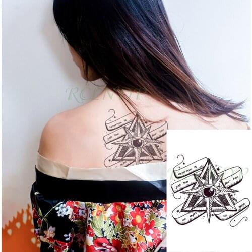 Waterproof Temporary Tattoo Sticker Eye Star Letter Geometric Patterns Fake Tatto Flash Tatoo Back Leg Art for Women Men