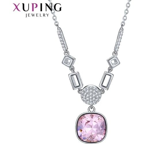 Xuping Jewelry Water Shape Crystals Pendant with High Quality Rhodium Plated for Women Luxury Wedding Gifts 30193