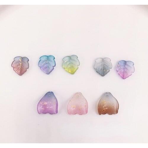 60 price glaze glass petal gradient color maple leaf handmade hairpin accessories diy material