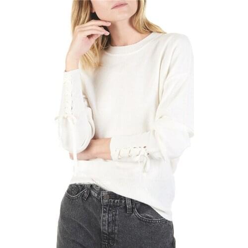 Patads French women s Autumn and winter elegant cuff tie T-shirt silver s2830h