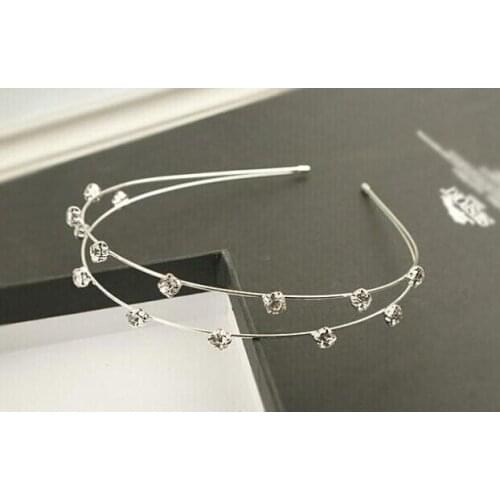 2017 fashion women hot new silver plated Crystal Rhinestone flower headband hair accessories Free Shipping