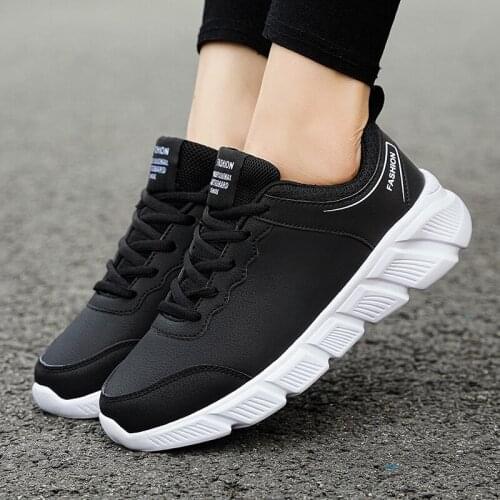 Ladies leather comfortable walking sneakers comfortable white fashion casual sneakers sports casual shoes zapatos de mujer 35-41