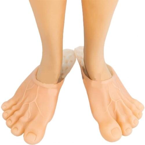 1 Pair Creative Funny Big Foots Tweezers Cartoon Festival Halloween Decor Vinyl Hulk Slippers Shoe Tricks Toy for Carnivals