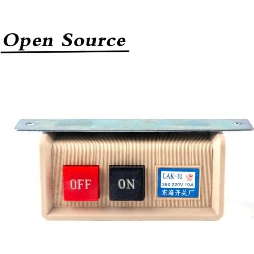 1Pcs LAK-10 ON/OFF Start Stop Flush Mounted Push Button Switch AC 380/220V 10A Sewing Machine Switch