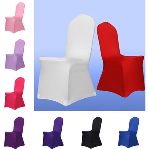 1 Pieces Universal Spandex Chair Covers China For Weddings Decoration Party Chair Covers Banquet Dining Chair Covers White