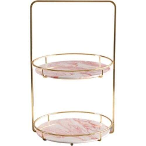 1pcs Nordic iron shelves living room desktop jewelry cosmetics storage box bathroom trayjewelry double shelf