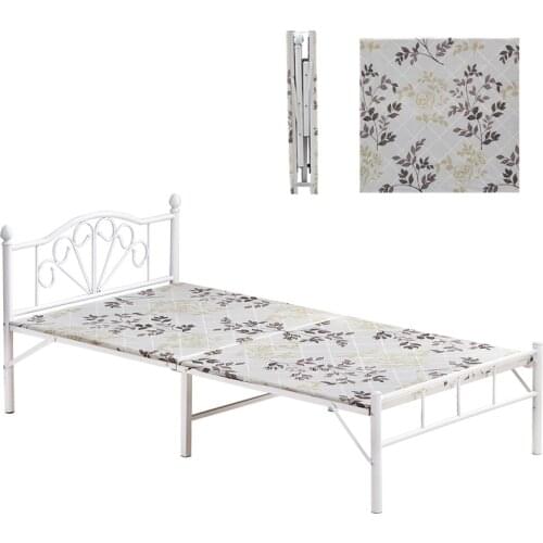 120*190*40cm Foldable Bed Modern Style Home Household Adult Single/Double Person Bed Simple Leisure Iron Frame Folding Bed
