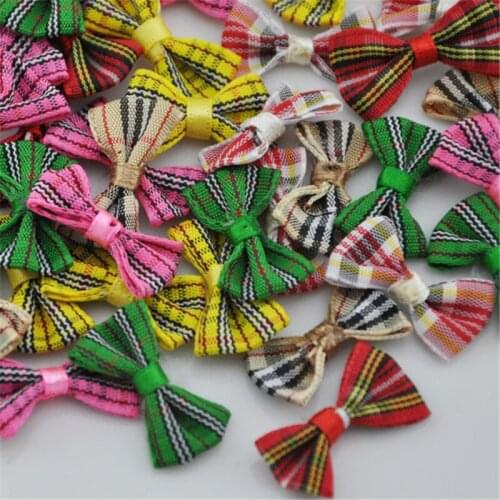 50pcs Mix Color Ribbon Bows Flower Appliques Lots Upick A234