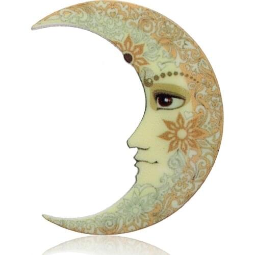 2021 Acrylic Moon and Sun Brooches Pins For Women Best Gifts Simple Buckle Badge Clothes Collar Pins Jewelry Accessories