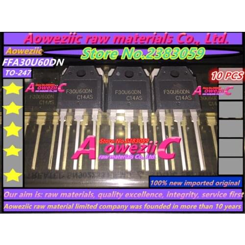 Aoweziic 100% new imported original F30U60DN FFA30U60DN TO-3P fast recovery transistor 30A 600V