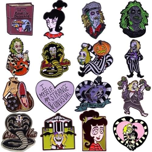 BG063 Horror Movie Character Hard Enamel Pin Brooch Men Lapel pin Backpack Bags Cartoon Badges Gifts Fashion Jewelry
