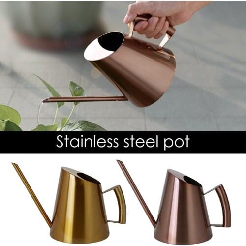 Bronze/gold Two Colors 400/900/1500ml Gardening Watering Kettle With Long Mouth Stainless Steel Shape Watering Can