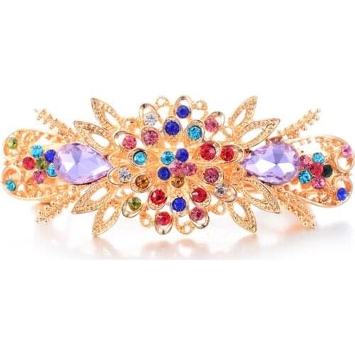 Flower Barrettes Hair Jewelry Rhinestone Crystal Hairclips Ornaments Brand Hairpins Wedding Hair Accessories