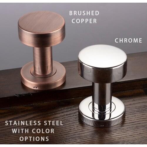 Door Handles for Interior Doors without Lock Tube Shape Brushed Copper and Chrome Color Options Stainless Steel Knob