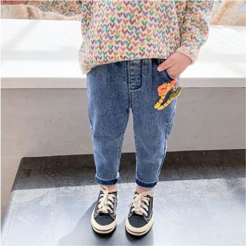OSO FELIZ Girls' jeans spring autumn models 2020 childrens long pants baby girls slim stretch pants autumn clothes
