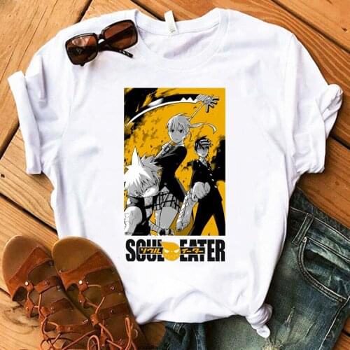 Hot Japanese Anime Soul Eater T Shirt Men Kawaii Harajuku Cartoon T-shirt Summer Tops Manga Graphic Tees Hip Hop Tshirt Male A3