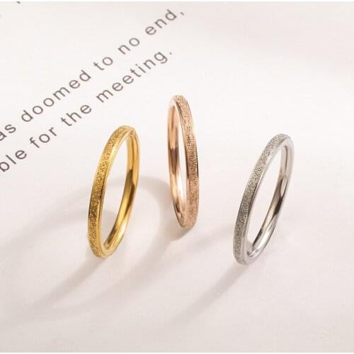 Fashion grind arenaceous ring Stainless steel ring for lovers Stainless steel jewelry frosted ring birthday gift drop shipping