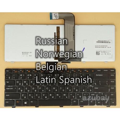 Latin Spanish LAS, Russian Norwegian Belgian Keyboard for Dell Xps 15 L502x, Vostro 3350 3450 3460 3550 3555 3560 V131, Backlit