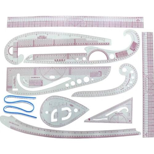 Multifunction French Curve Ruler Plate Making Clothing Sample Yardstick Cutting Sleeve Arm Built-in Scale Measure Tailor Tool