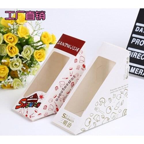 Wholesale Sandwich boxes, sandwich box, sandwich box with window, food packaging box 50pcs