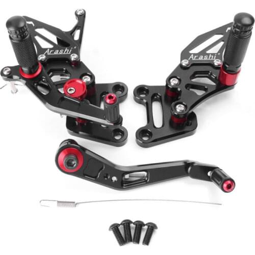 CNC Adjustable Motorcycle Rearset Rear Set Footpegs Footrest for Suzuki GSXR1000 GSX-R 1000 2017 2018 Aluminum