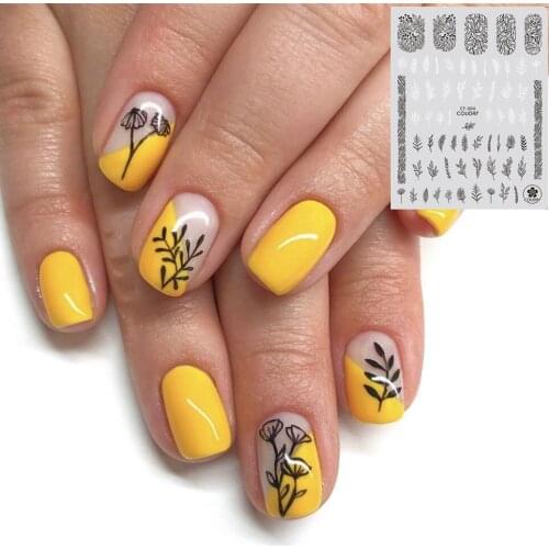 CF SERIES colorful flower leaves CF-1-9 3d nail art stickers decal template diy nail tool decorations