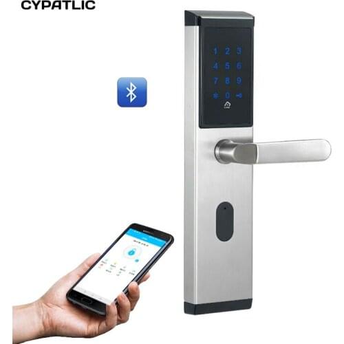 Smart Phone Wireless Door Lock Bluetooth Lock with Touch Screen Password keypad and hidden IC card reader