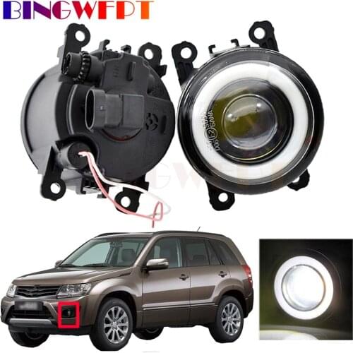 For Suzuki Grand Vitara 2 / II JT 2005-2015 Car 4000LM LED Bulb H11 Fog Light + Angel Eye DRL Daytime Running Light