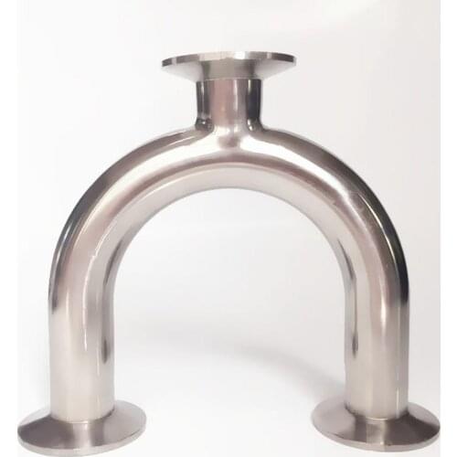 19mm 3/4" Pipe OD 1.5" Tri Clamp U Shaped Return Bend 3 Way SUS 304 Stainless Sanitary Fitting Spliter Homebrew Beer