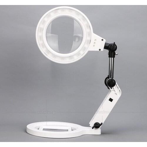 2X 5X 22pcs LED Lamps Desktop LED Illuminated Magnifier Table Lamp Magnifying Glass for Mobile Phone Circuit Board Repair