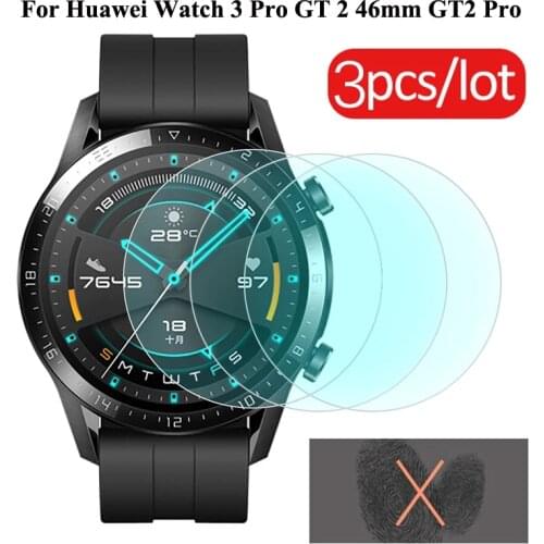 3pcs Tempered Glass For Huawei Watch GT 2 46mm GT2 Protective Glass Huawei Watch 3 Pro 3Pro Screen Protector Anti-Scratch Film