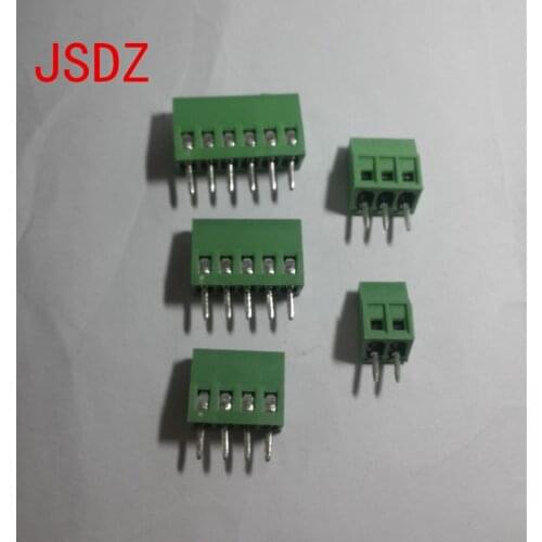 50PCS/LOT KF128-2.54-2P MG128-2P screw type PCB spacing 2.54 connector terminals, terminal Green KF128 green Copper foot