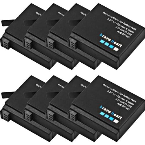 8Pcs 1600mAh AHDBT-401 Battery for Gopro Hero 4 Battery AHDBT401 AHDBT 401 + LED 3-Port USB Charger For GoPro Hero4 HERO4 Camera